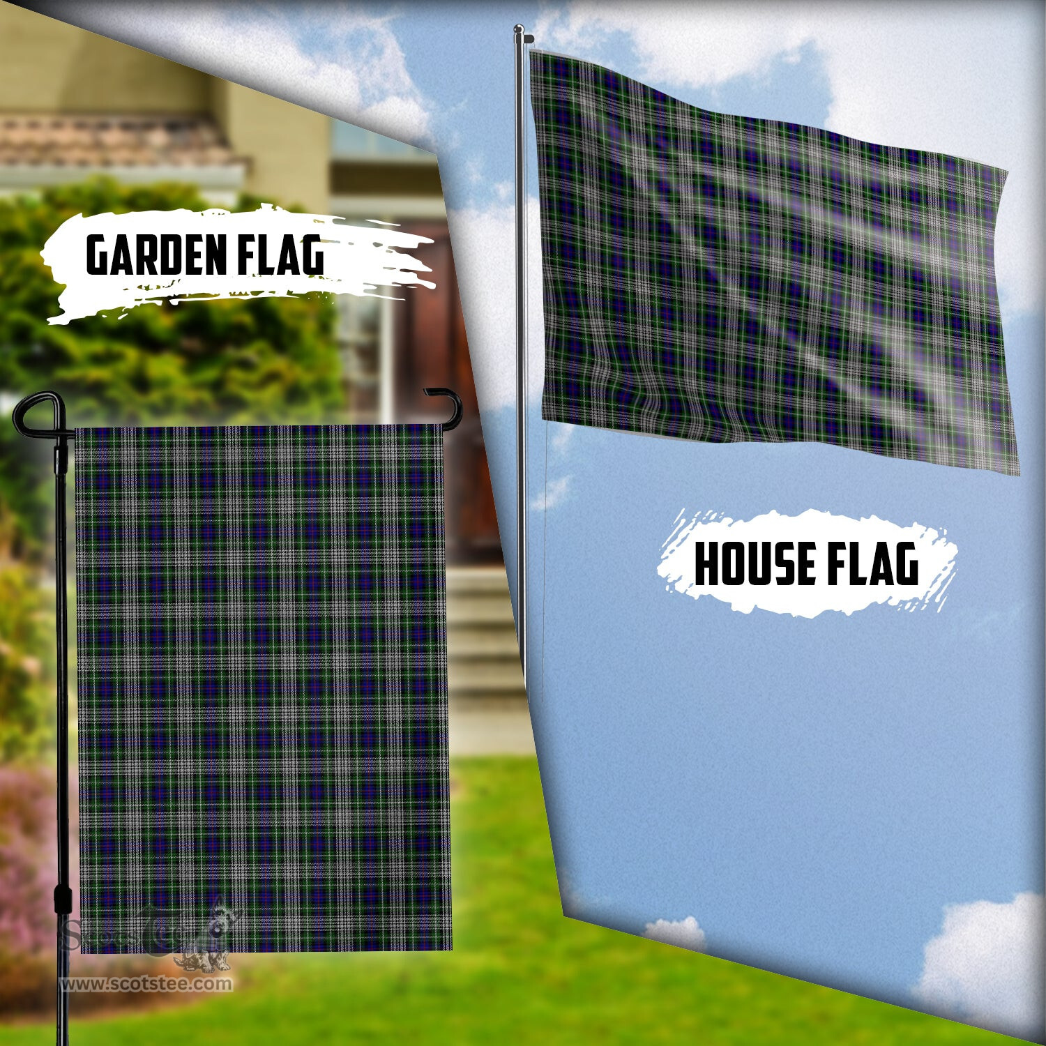 Scottish Davidson of Tulloch Dress Tartan Flag - Tartan Garden Flag Scottish Plaid Tartan Plaid - ScotsTee - scotstee.com