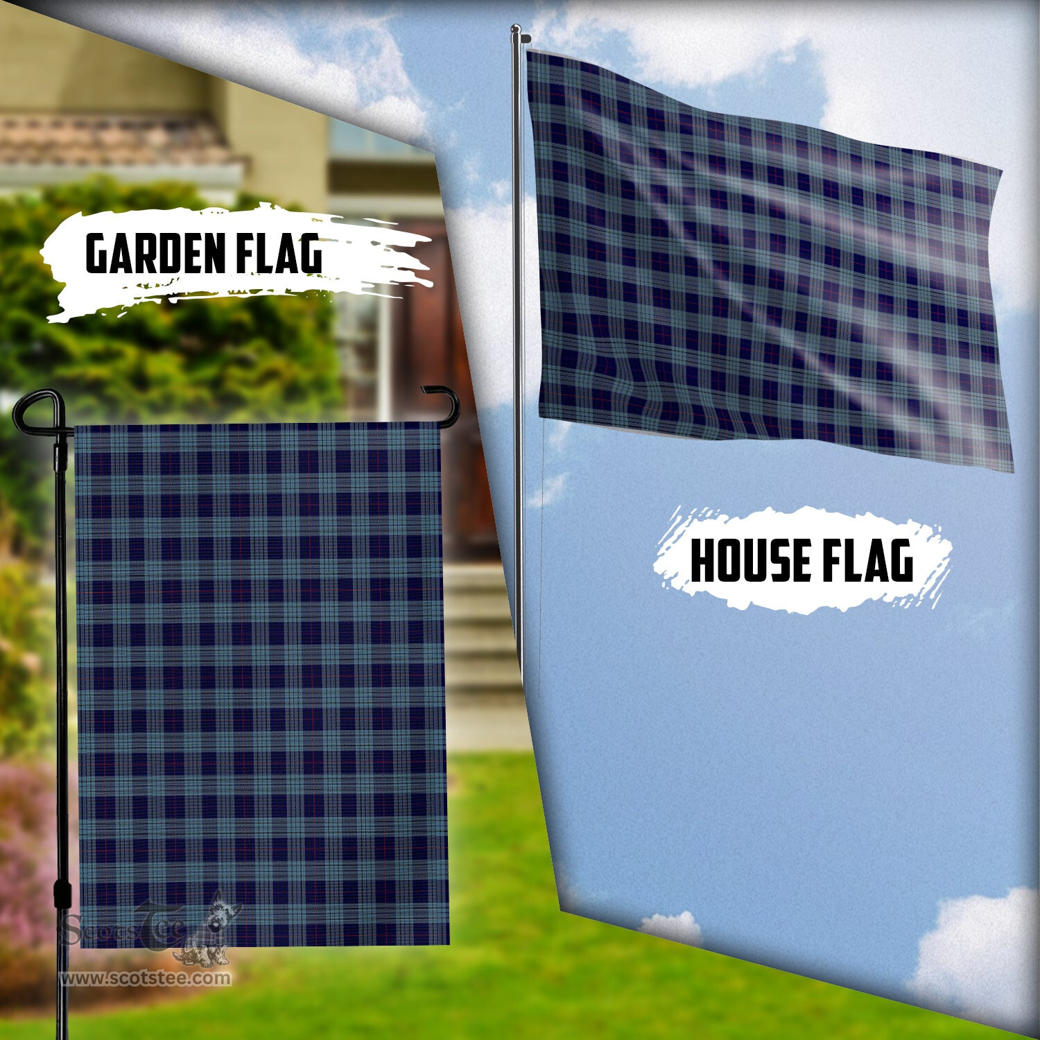 Scottish Roberts of Wales Tartan Flag - Tartan Garden Flag Scottish Plaid Tartan Plaid - ScotsTee - scotstee.com