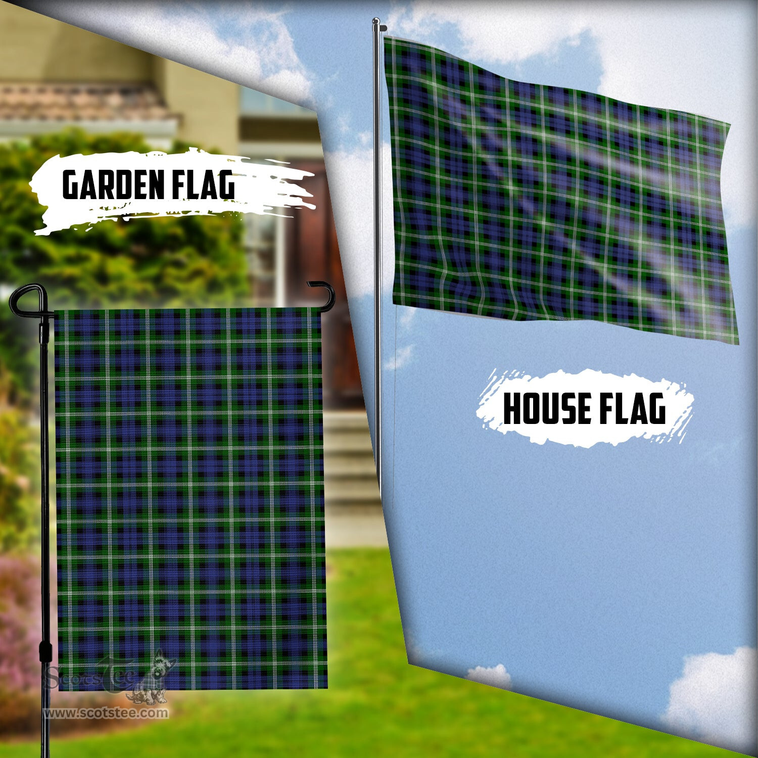 Scottish Baillie Modern Tartan Flag - Tartan Garden Flag Scottish Plaid Tartan Plaid - ScotsTee - scotstee.com