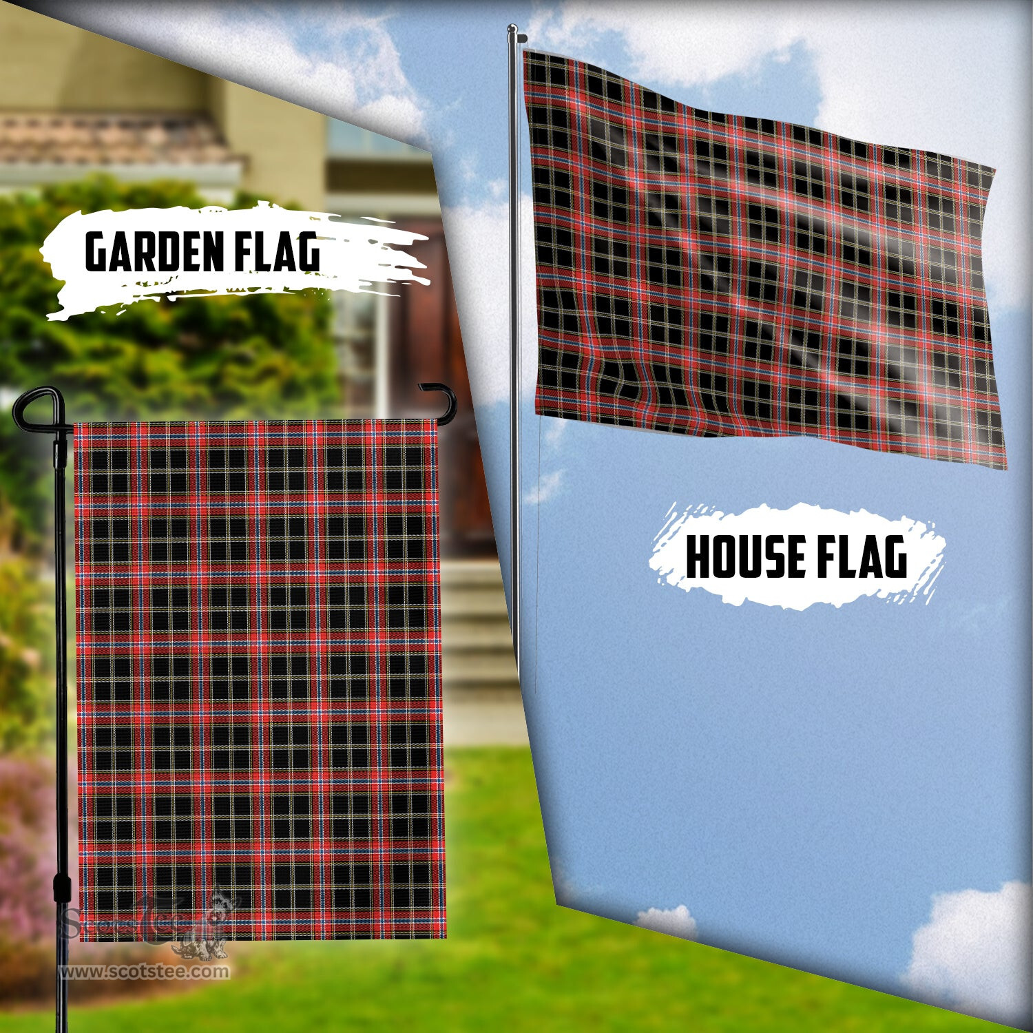 Scottish Norwegian Night Tartan Flag - Tartan Garden Flag Scottish Plaid Tartan Plaid - ScotsTee - scotstee.com