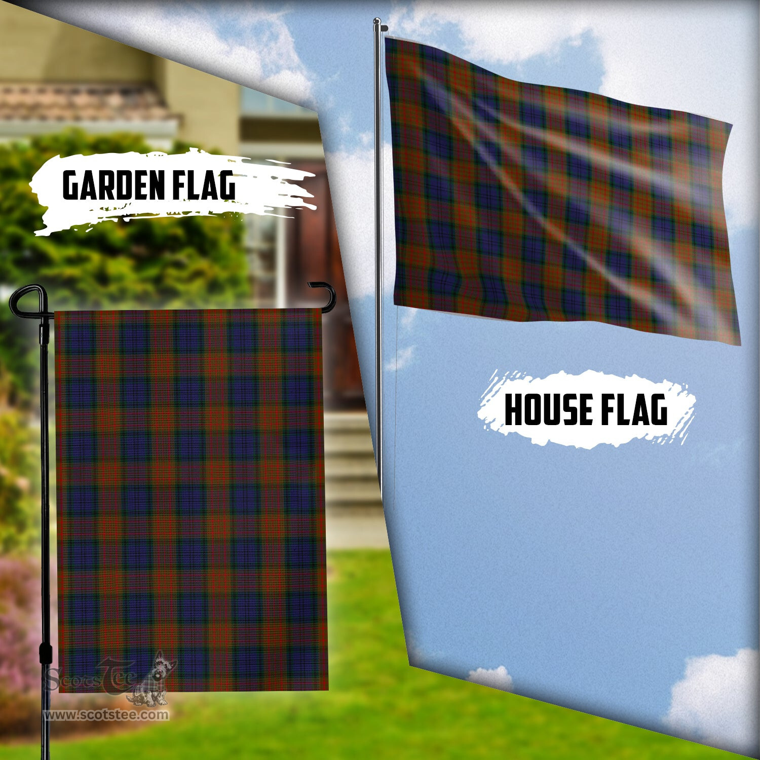 Scottish Longford County Ireland Tartan Flag - Tartan Garden Flag Scottish Plaid Tartan Plaid - ScotsTee - scotstee.com
