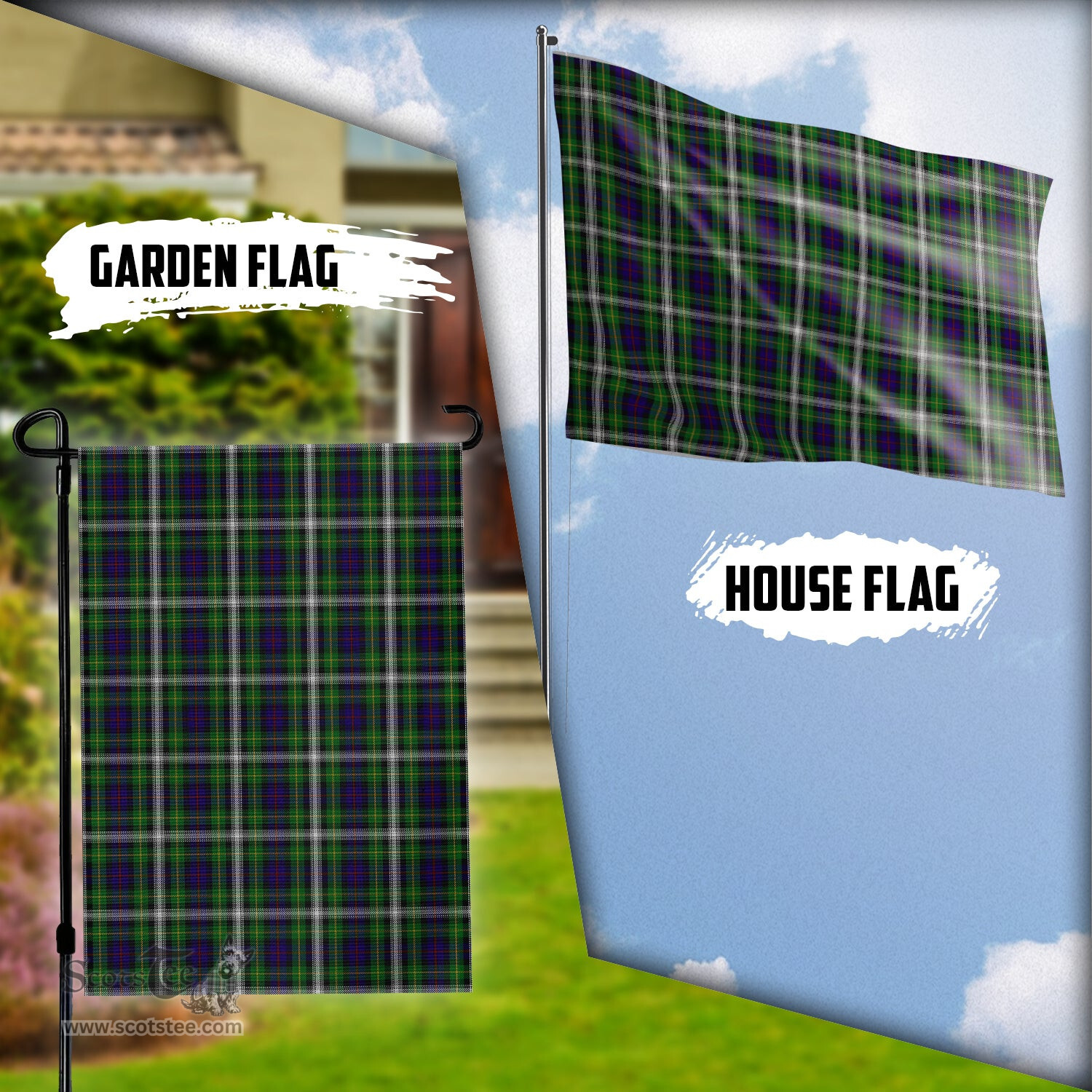 Scottish Farquharson Dress Tartan Flag - Tartan Garden Flag Scottish Plaid Tartan Plaid - ScotsTee - scotstee.com