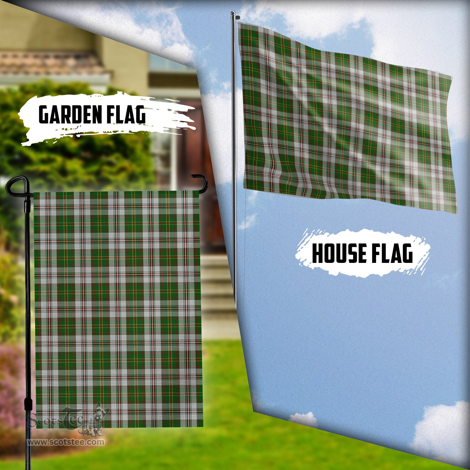 Scottish Hay White Dress Tartan Flag - Tartan Garden Flag Scottish Plaid Tartan Plaid - ScotsTee - scotstee.com
