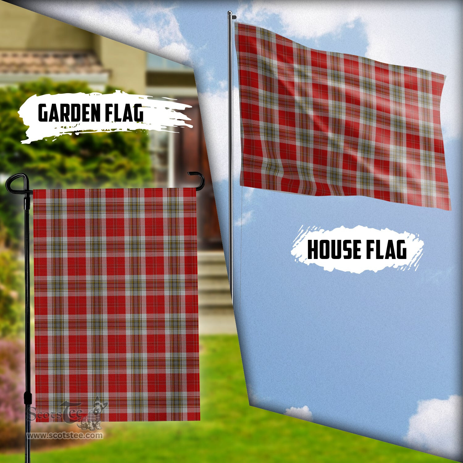 Scottish MacLean of Duart Dress Red Tartan Flag - Tartan Garden Flag Scottish Plaid Tartan Plaid - ScotsTee - scotstee.com