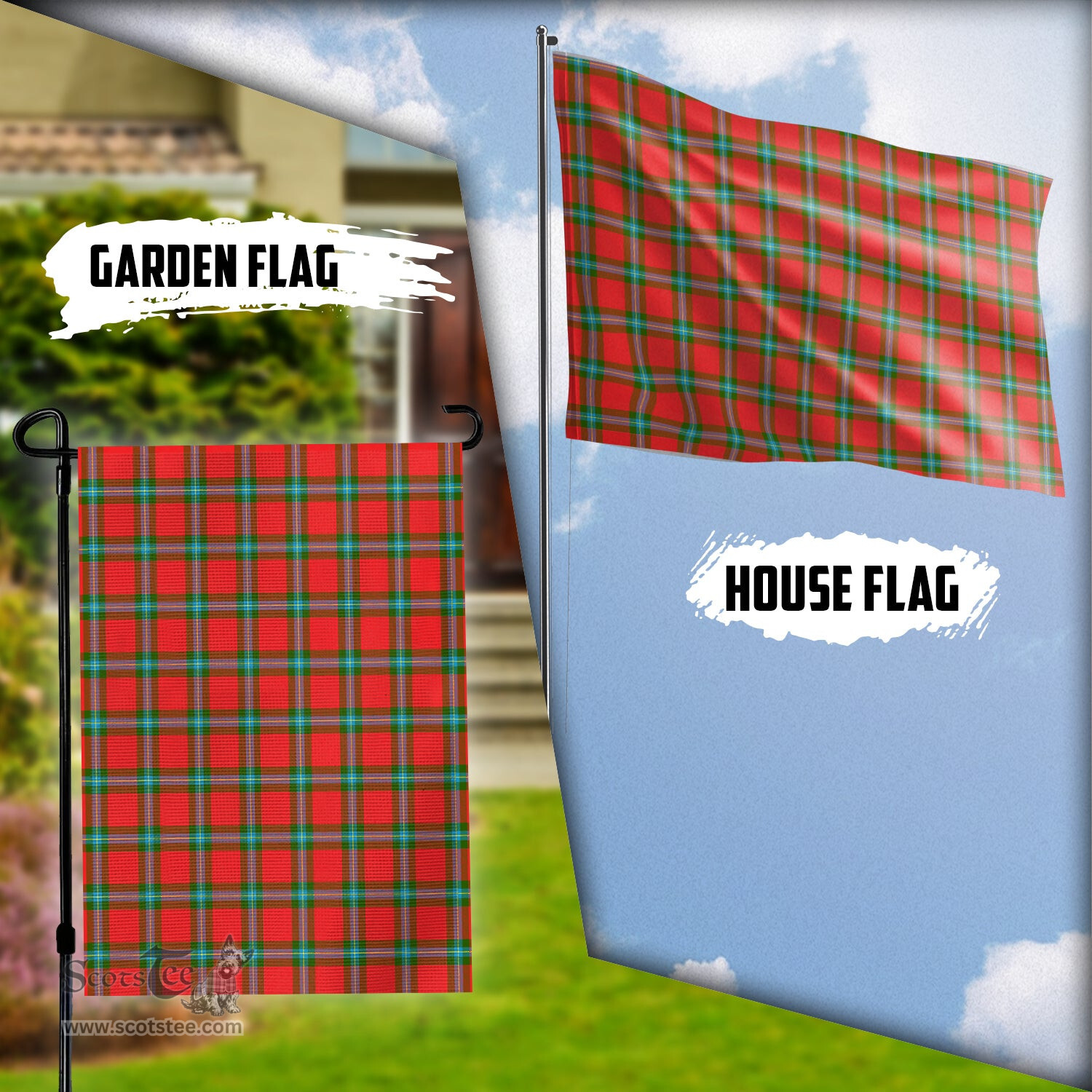 Scottish MacLaine of Loch Buie Tartan Flag - Tartan Garden Flag Scottish Plaid Tartan Plaid - ScotsTee - scotstee.com