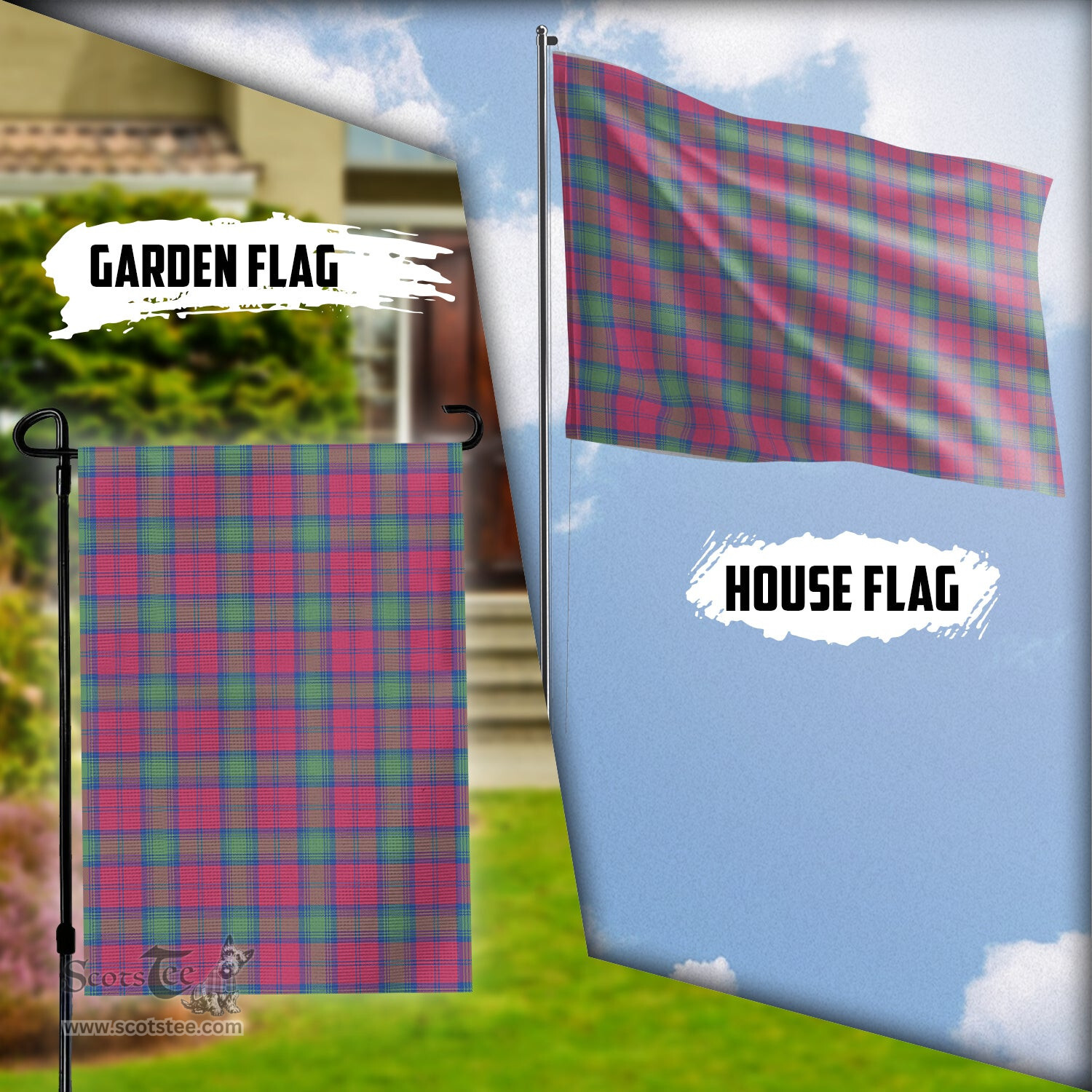 Scottish Lindsay Ancient Tartan Flag - Tartan Garden Flag Scottish Plaid Tartan Plaid - ScotsTee - scotstee.com