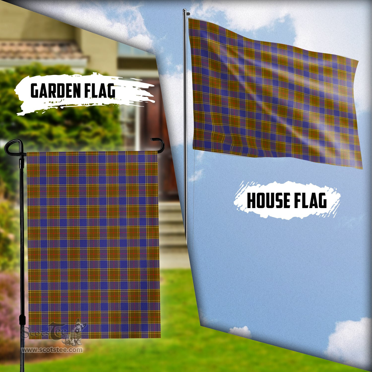 Scottish Balfour Modern Tartan Flag - Tartan Garden Flag Scottish Plaid Tartan Plaid - ScotsTee - scotstee.com