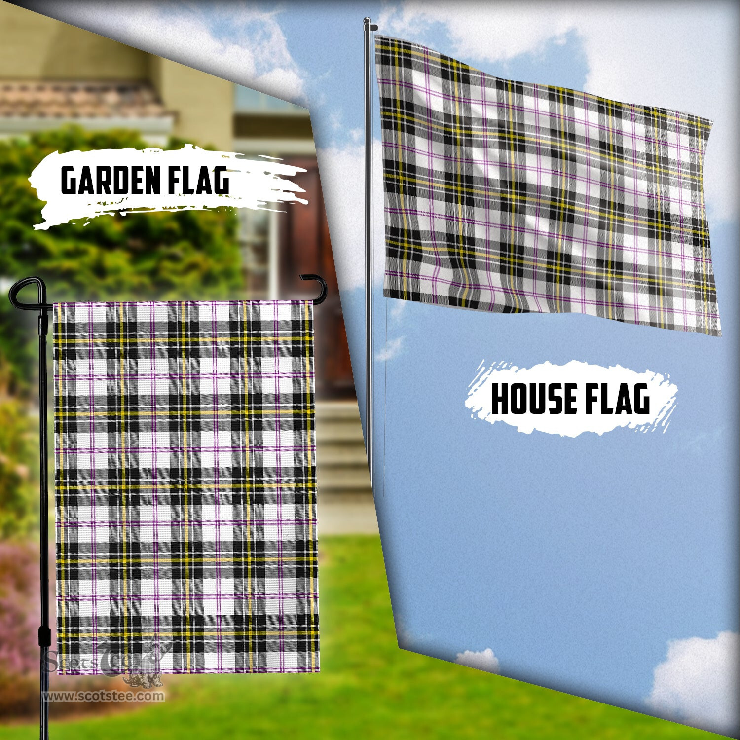 Scottish MacPherson Dress Modern Tartan Flag - Tartan Garden Flag Scottish Plaid Tartan Plaid - ScotsTee - scotstee.com
