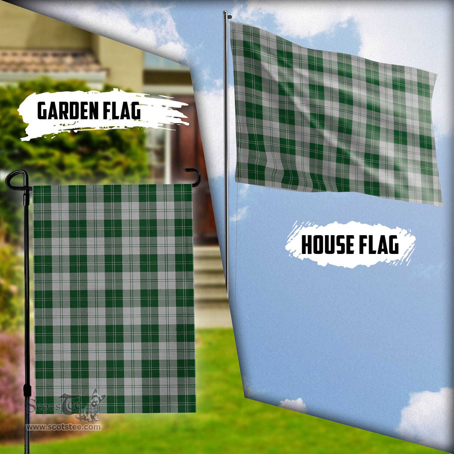 Scottish Erskine Green Tartan Flag - Tartan Garden Flag Scottish Plaid Tartan Plaid - ScotsTee - scotstee.com