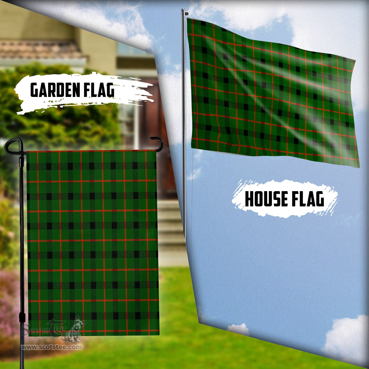 Scottish Kincaid Modern Tartan Flag - Tartan Garden Flag Scottish Plaid Tartan Plaid - ScotsTee - scotstee.com