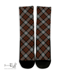 Scottish MacRae Hunting Weathered Clan Tartan Crew Socks - Classic Scottish Plaid Tartan Plaid