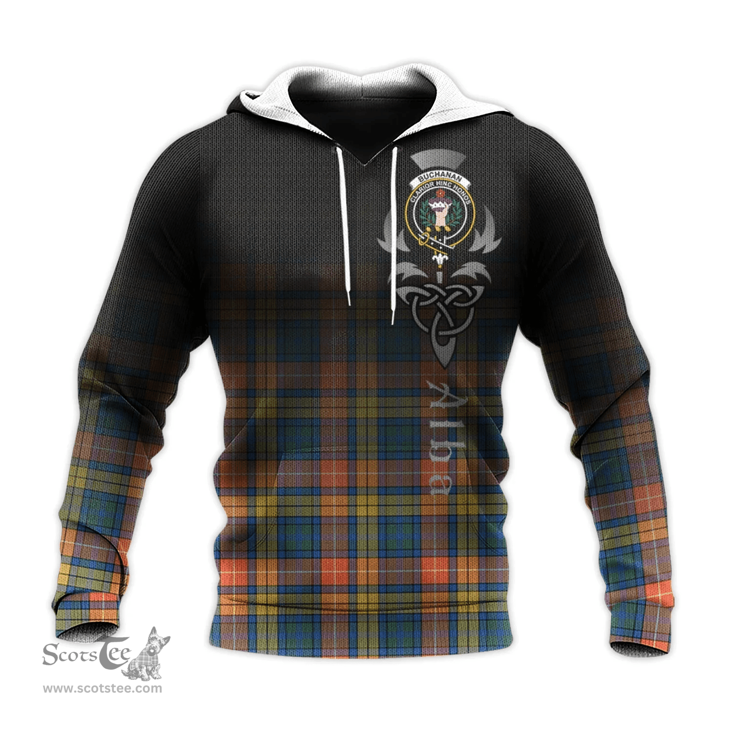 Scottish Buchanan Ancient Tartan Hoodie - Alba Celtic Style Scottish Plaid Tartan Plaid