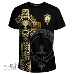Scottish MacIntyre Clan Tartan T-shirt - Celtic Tree Of Life Style Scottish Plaid Tartan Plaid