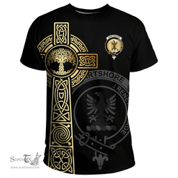 Scottish Gartshore Clan Tartan T-shirt - Celtic Tree Of Life Style Scottish Plaid Tartan Plaid