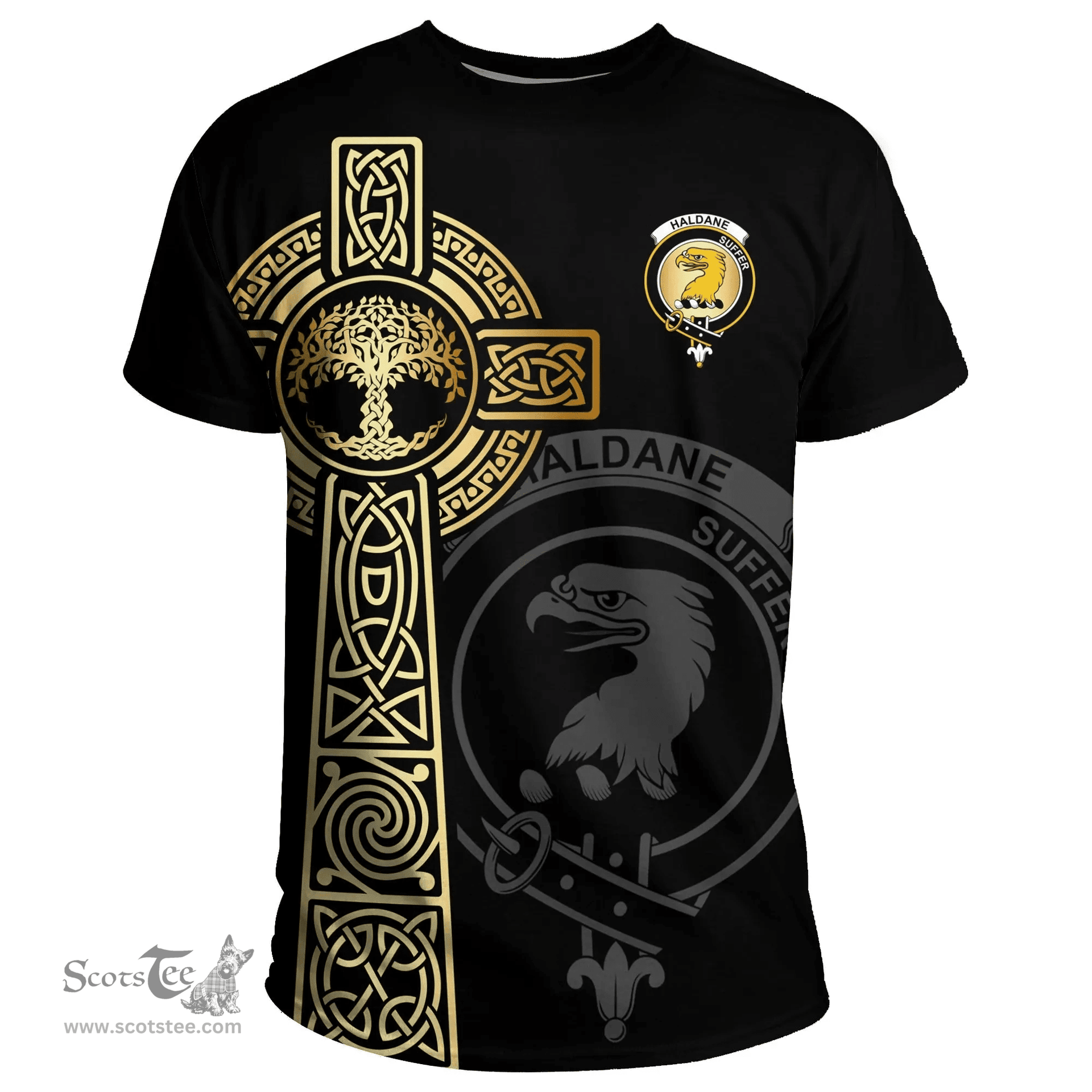 Scottish Haldane Clan Tartan T-shirt - Celtic Tree Of Life Style Scottish Plaid Tartan Plaid