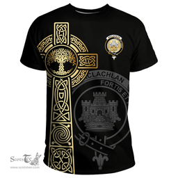 Scottish MacLachlan Clan Tartan T-shirt - Celtic Tree Of Life Style Scottish Plaid Tartan Plaid