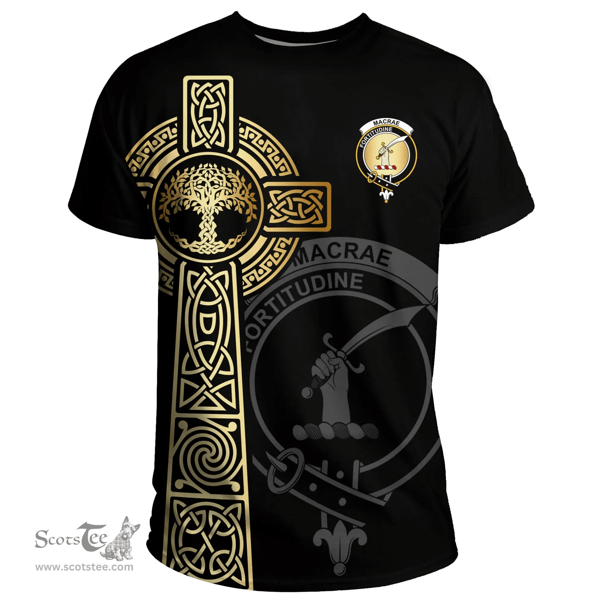 Scottish MacRae Clan Tartan T-shirt - Celtic Tree Of Life Style Scottish Plaid Tartan Plaid