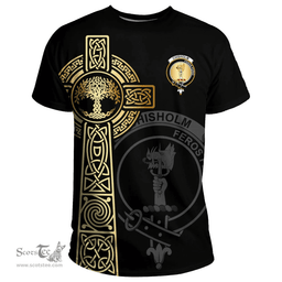 Scottish Chisholm Clan Tartan T-shirt - Celtic Tree Of Life Style Scottish Plaid Tartan Plaid