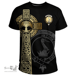 Scottish MacQuarrie Clan Tartan T-shirt - Celtic Tree Of Life Style Scottish Plaid Tartan Plaid