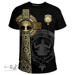 Scottish Urquhart Clan Tartan T-shirt - Celtic Tree Of Life Style Scottish Plaid Tartan Plaid