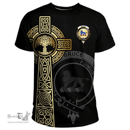 Scottish Bruce Clan Tartan T-shirt - Celtic Tree Of Life Style Scottish Plaid Tartan Plaid