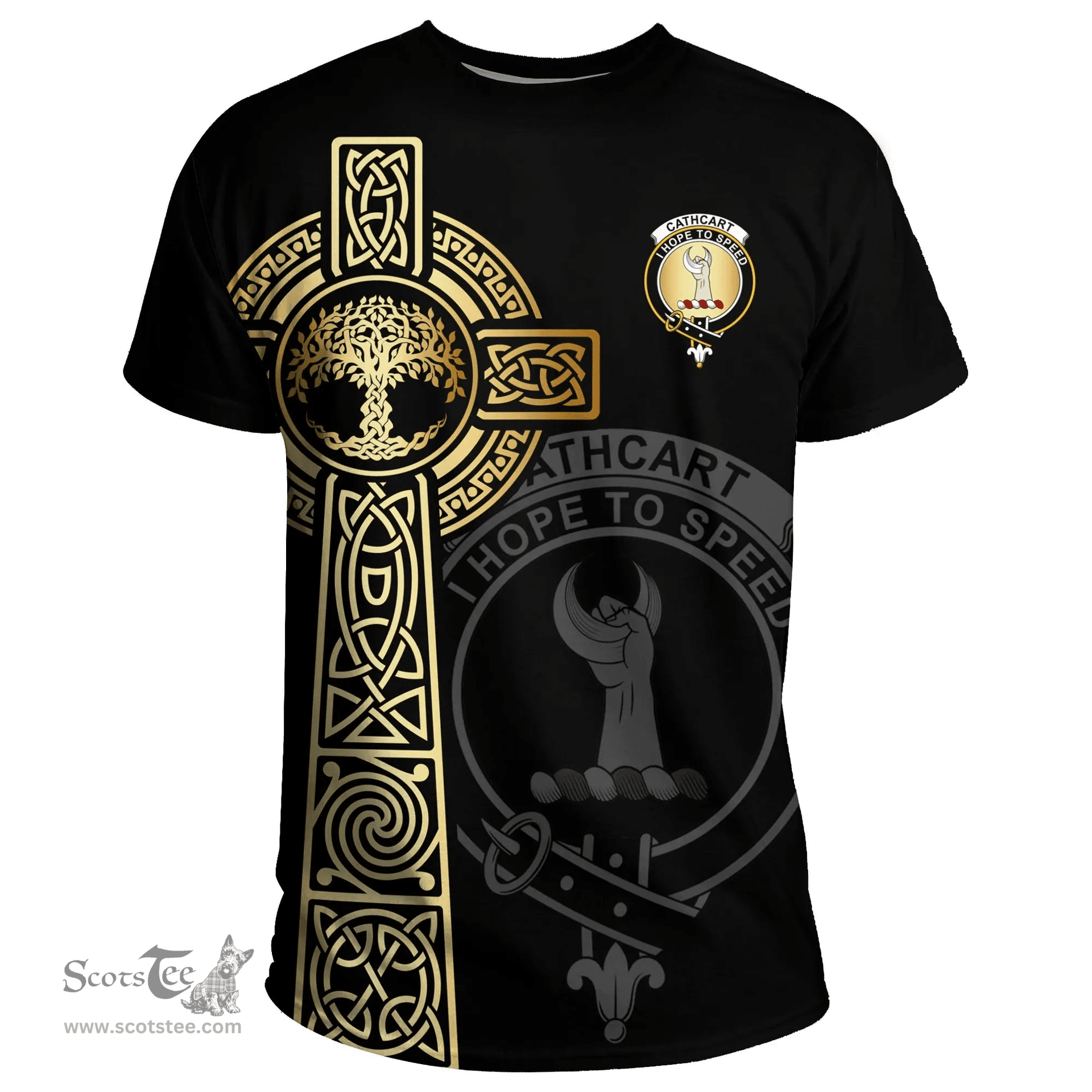 Scottish Cathcart Clan Tartan T-shirt - Celtic Tree Of Life Style Scottish Plaid Tartan Plaid