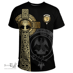 Scottish Drummond Clan Tartan T-shirt - Celtic Tree Of Life Style Scottish Plaid Tartan Plaid