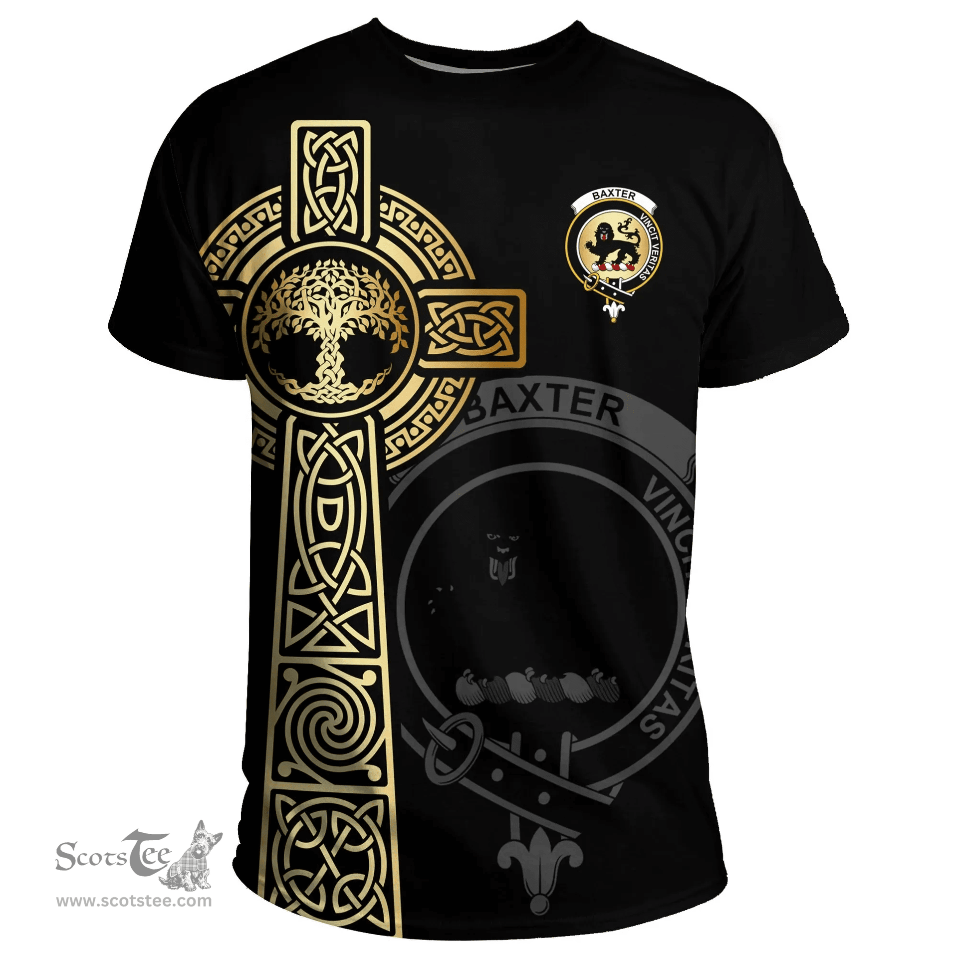 Scottish Baxter Clan Tartan T-shirt - Celtic Tree Of Life Style Scottish Plaid Tartan Plaid