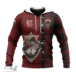 Scottish Cameron Black and Red Clan Tartan Hoodie - Lion Rampant And Celtic Thistle Style Scottish Plaid Tartan Plaid