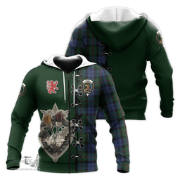 Scottish Baird Clan Tartan Hoodie - Lion Rampant And Celtic Thistle Style Scottish Plaid Tartan Plaid