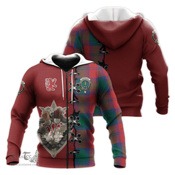 Scottish Auchinleck Clan Tartan Hoodie - Lion Rampant And Celtic Thistle Style Scottish Plaid Tartan Plaid