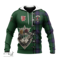 Scottish Armstrong Clan Tartan Hoodie - Lion Rampant And Celtic Thistle Style Scottish Plaid Tartan Plaid
