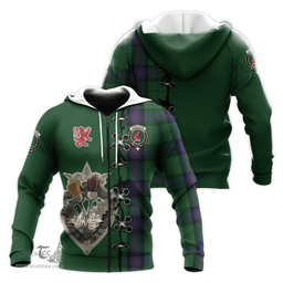 Scottish Armstrong Clan Tartan Hoodie - Lion Rampant And Celtic Thistle Style Scottish Plaid Tartan Plaid