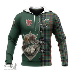 Scottish Bisset Clan Tartan Hoodie - Lion Rampant And Celtic Thistle Style Scottish Plaid Tartan Plaid