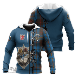 Scottish Cameron Hunting Clan Tartan Hoodie - Lion Rampant And Celtic Thistle Style Scottish Plaid Tartan Plaid