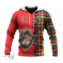 Scottish Buchanan Modern Clan Tartan Hoodie - Lion Rampant And Celtic Thistle Style Scottish Plaid Tartan Plaid