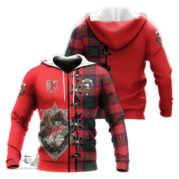 Scottish Belshes Clan Tartan Hoodie - Lion Rampant And Celtic Thistle Style Scottish Plaid Tartan Plaid