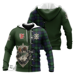 Scottish Black Watch of Canada Clan Tartan Hoodie - Lion Rampant And Celtic Thistle Style Scottish Plaid Tartan Plaid