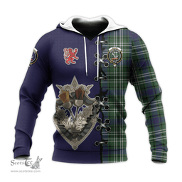 Scottish Blyth Clan Tartan Hoodie - Lion Rampant And Celtic Thistle Style Scottish Plaid Tartan Plaid