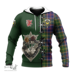 Scottish Arnott Clan Tartan Hoodie - Lion Rampant And Celtic Thistle Style Scottish Plaid Tartan Plaid