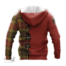 Scottish Buchanan Old Set Weathered Clan Tartan Hoodie - Lion Rampant And Celtic Thistle Style Scottish Plaid Tartan Plaid