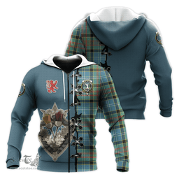 Scottish Cathcart Clan Tartan Hoodie - Lion Rampant And Celtic Thistle Style Scottish Plaid Tartan Plaid