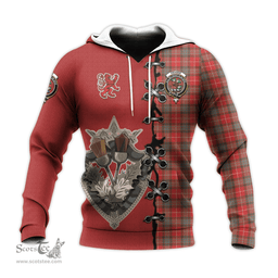 Scottish Fraser Weathered Clan Tartan Hoodie - Lion Rampant And Celtic Thistle Style Scottish Plaid Tartan Plaid