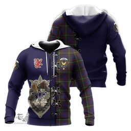 Scottish Durie Clan Tartan Hoodie - Lion Rampant And Celtic Thistle Style Scottish Plaid Tartan Plaid