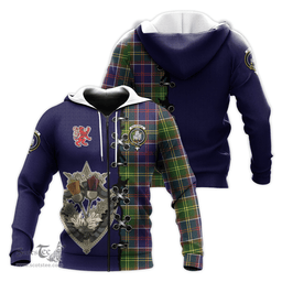 Scottish Dalrymple Clan Tartan Hoodie - Lion Rampant And Celtic Thistle Style Scottish Plaid Tartan Plaid
