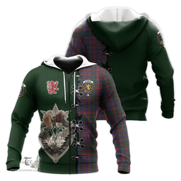 Scottish Cumming Clan Tartan Hoodie - Lion Rampant And Celtic Thistle Style Scottish Plaid Tartan Plaid