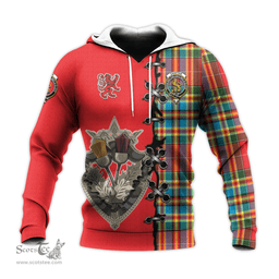 Scottish Chattan Clan Tartan Hoodie - Lion Rampant And Celtic Thistle Style Scottish Plaid Tartan Plaid
