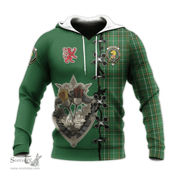 Scottish Forrester or Foster Hunting Clan Tartan Hoodie - Lion Rampant And Celtic Thistle Style Scottish Plaid Tartan Plaid