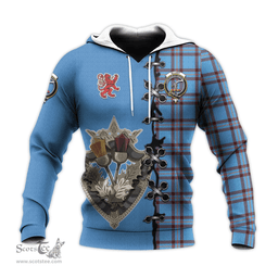 Scottish Elliot Ancient Clan Tartan Hoodie - Lion Rampant And Celtic Thistle Style Scottish Plaid Tartan Plaid