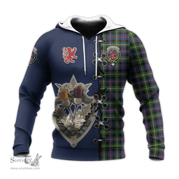 Scottish Farquharson Modern Clan Tartan Hoodie - Lion Rampant And Celtic Thistle Style Scottish Plaid Tartan Plaid